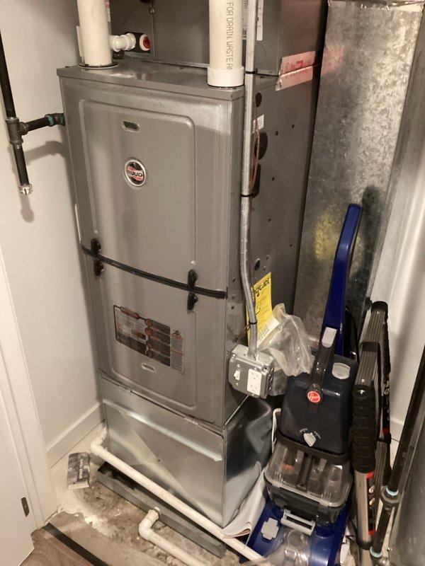 Completed comprehensive maintenance agreement inspection on two furnace systems, two humidifiers, and one water heater. Performed diagnostic testing and measurements on both HVAC units, verified proper operation of all components, and replaced air filters with 16x25x1 media. Installed #10 gauge wire for COTW (Customer Owned Thermostat Wire) connection. All systems tested and operating within manufacturer specifications.