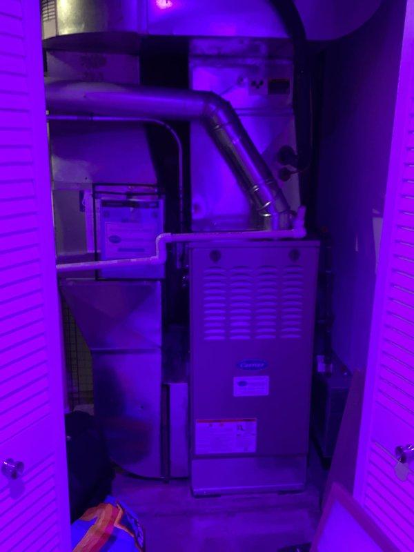Completed HVAC maintenance agreement service on residential split system. Performed condenser coil cleaning on outdoor unit and replaced 16x25x1 air filter. Conducted comprehensive system diagnostics using digital manifold gauges, confirming R-410A refrigerant charge within manufacturer specifications with suction pressure at 124.0 psig, liquid line pressure at 305.5 psig, superheat reading of 2.1°F, and subcooling at 17.4°F. System operating efficiently with all parameters normal.