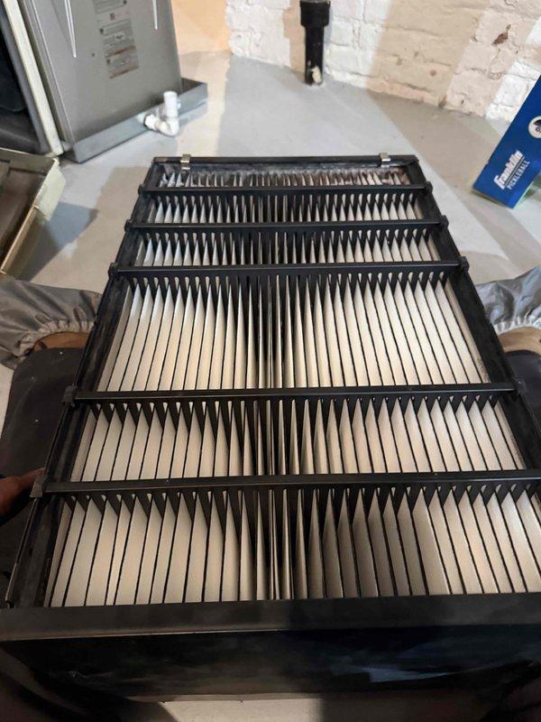 Completed scheduled filter maintenance service, replacing three 3-501 media filters, two ERV 8100 filters, two HEPA carbon prefilters (W3-0855), and two HEPA VOC post filters (W3-0810). All filters were successfully installed and system airflow verified. HEPA cartridge (W3-0840) replacement not required at this visit per biennial maintenance schedule.