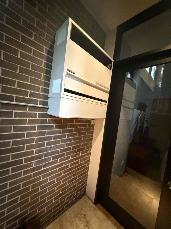 Provided comprehensive estimate for complete replacement of existing Williams wall-mounted gas heater system, including removal of current unit and thermostat control. Assessed installation location on brick wall, documented existing equipment configuration, and specified requirements for new heating system installation with updated controls and proper venting.