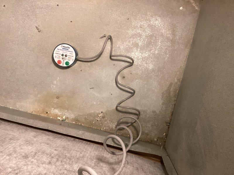 Completed routine HVAC maintenance agreement inspection. Verified system operation and documented equipment condition with photos showing utility room installation and safety sensor with proper wiring configuration.