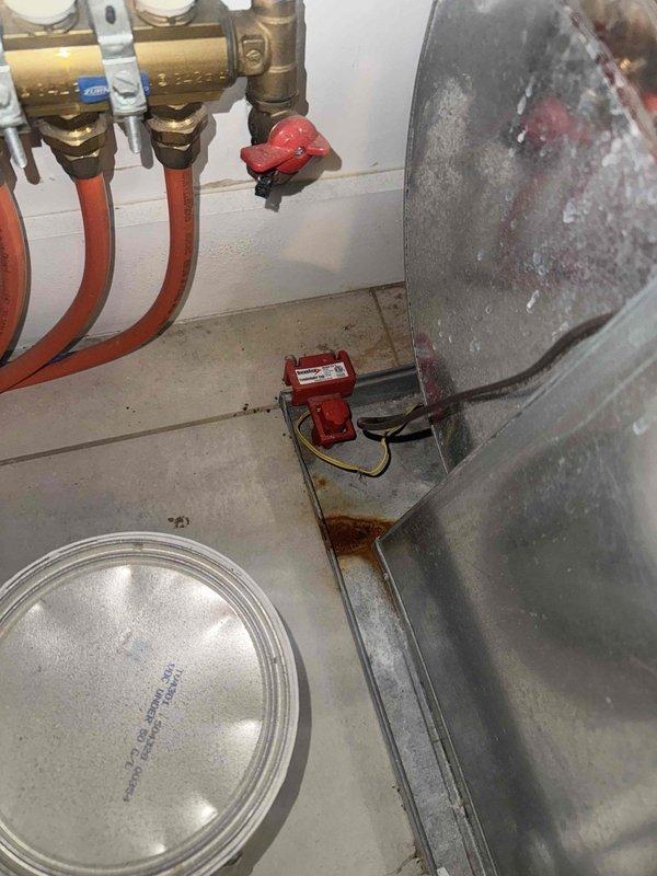 Completed comprehensive maintenance agreement service on two furnace systems and two humidifier units as specified in the maintenance contract. Performed thorough inspection of heating equipment, water heater connections, and associated plumbing components including brass fittings, PEX tubing, and valve assemblies. Verified proper operation of humidification systems and documented airflow measurements at supply registers, recording 133.3 CFM at the tested vent location. Photographed equipment conditions including mechanical room installations and HVAC distribution components for service records.