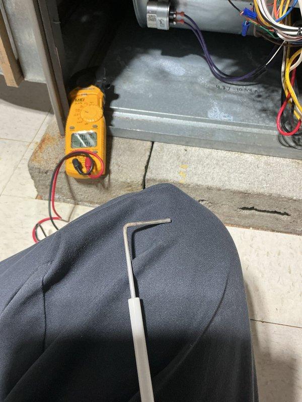 Completed cooling and heating maintenance agreement service on furnace and humidifier system. Replaced 16x25x1 air filter and #10 humidifier pad to ensure optimal system performance and air quality. Performed comprehensive system diagnostics including electrical testing of blower motor components using multimeter to verify proper operation. Verified thermostat functionality showing system operating in heating mode with proper temperature control and display readings. Collected annual maintenance agreement renewal payment and documented all service activities with photographic records.