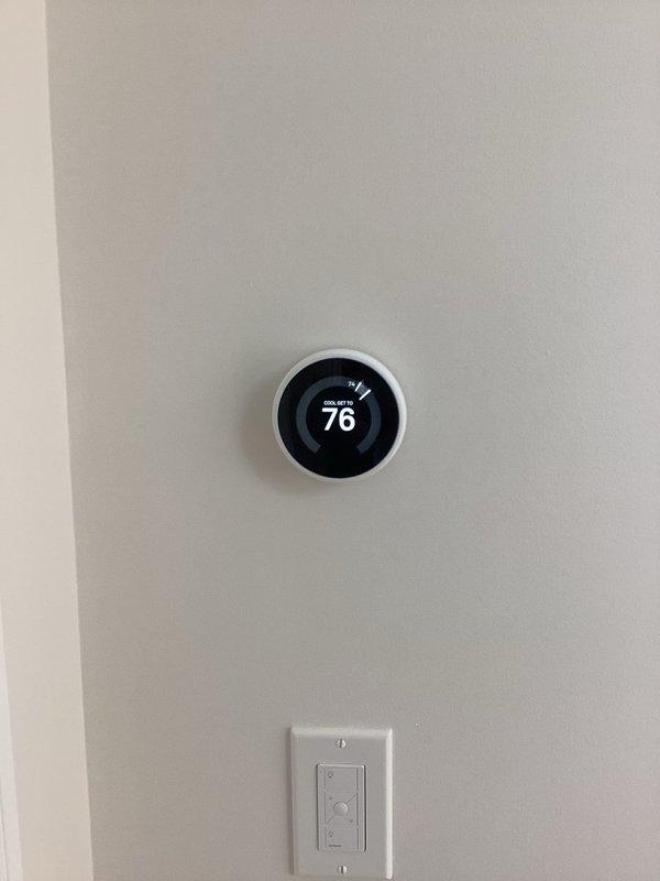 Completed comprehensive maintenance inspection on two furnace systems. Verified thermostat operation displaying 76°F in heating mode, inspected and documented air filter condition showing proper installation, and examined internal components including control board wiring and electrical connections to ensure all systems functioning within normal parameters.
