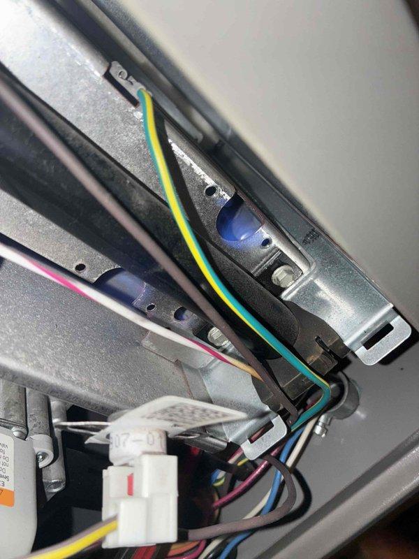 Responded to no heat call with unit blowing cool air. Inspected HVAC system and identified recurring issue similar to previous year's service call. Verified wiring connections, capacitors, and internal components, documenting findings with photos of copper refrigerant lines, electrical connections, and control board wiring for service records.