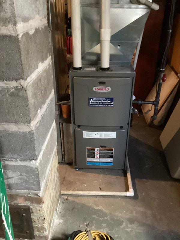 Completed comprehensive maintenance inspection on Lennox furnace system and associated water heater as part of annual maintenance agreement. Verified proper operation of all furnace components, inspected heat exchanger, checked burner assembly, and confirmed adequate combustion air supply. Examined PVC venting system for proper installation and clearances. Inspected water heater connections and plumbing fittings, verified proper operation of safety devices, and documented equipment condition through photographic records. All systems found to be operating within manufacturer specifications.