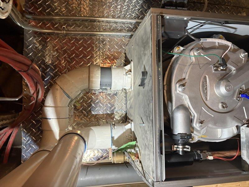 Performed boiler replacement at commercial facility. Removed existing unit and installed new boiler system with associated components including blower assembly, ductwork connections, and necessary piping modifications. Completed all connections, verified proper clearances, and documented installation measurements to ensure compliance with manufacturer specifications and code requirements.