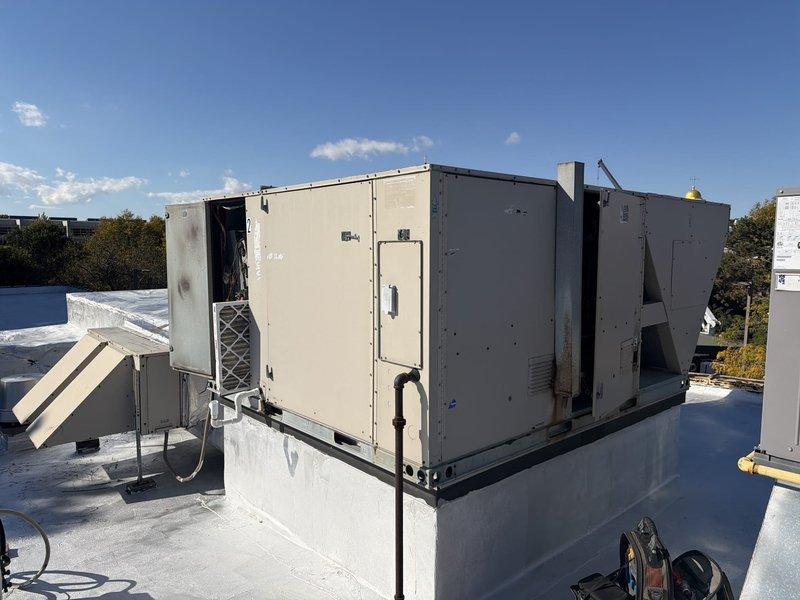 Performed commercial preventive maintenance agreement service on two rooftop HVAC units. Conducted comprehensive inspection of both RTUs, including examination of blower motor assemblies, centrifugal blower wheels, and internal components. All equipment access panels were opened for thorough inspection, systems tested for proper operation, and units left in good working condition.
