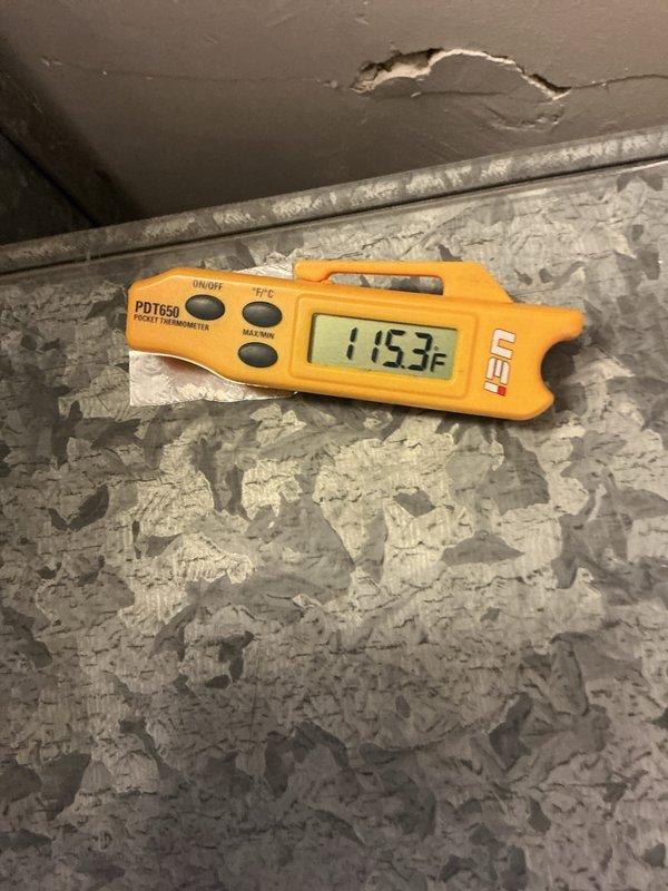 Completed comprehensive maintenance agreement service on furnace, humidifier, and water heater system. Performed thorough inspection of Aprilaire humidifier unit integrated within HVAC ductwork, verifying proper operation and connections of water supply lines including copper and PVC piping. Documented temperature readings of 115.3°F at water heater using calibrated digital thermometer, confirming proper heating performance. Inspected all accessible components, ductwork insulation, and mechanical connections to ensure system integrity and compliance with maintenance agreement parameters.