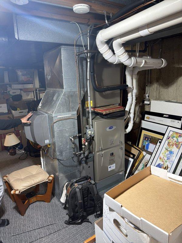 Completed comprehensive maintenance agreement service on Carrier furnace and humidifier system per agreement #35. Performed full inspection and cleaning of furnace components, verified proper operation of all safety controls, and checked humidifier functionality. Media filter was not included in this maintenance visit per agreement specifications. All equipment found operating within normal parameters, and system is ready for continued use.