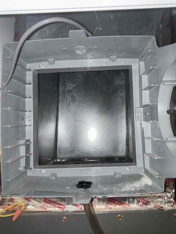 Performed scheduled maintenance on one furnace and one humidifier, including replacement of the 17x28x1 pleated return air filter, which showed dust loading and frame damage. Inspected the blower and plenum area, noting light dust and powder residue on the plastic housing, and verified the humidifier assembly and drain fitting were in serviceable condition. System was left operating and ready for the heating season.