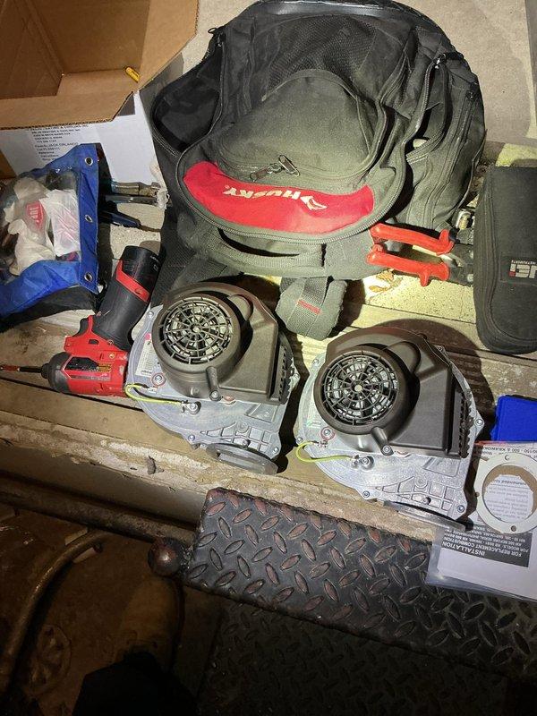Returned to the site and replaced the water treatment beads and a motor on the whole-building water heater system. Installed new blower motor assemblies per manufacturer installation instructions, reconnected wiring and fittings, and verified proper operation of the unit following the repair.