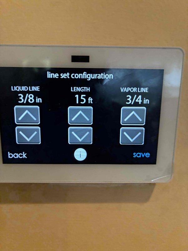 Replaced the furnace, condenser, evaporator coil, and thermostat as a complete system changeout. Evacuated the system to 206 microns to verify a dry, leak-free circuit before releasing refrigerant, and configured the new communicating thermostat with the line set parameters (3/8" liquid line, 3/4" vapor line, 15 ft length) to ensure proper system setup and operation.