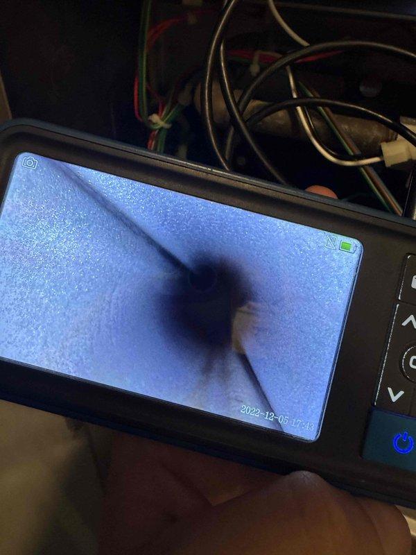 Performed scheduled maintenance on the gas furnace and water heater, including a visual inspection of the furnace burner assembly, inducer motor, PVC vent connections, gas valve, pressure switch, and control board wiring, with no signs of frost, rust, or damage observed. Used a borescope to inspect the flue/vent passage and replaced the 16x25x1 air filter to maintain proper airflow.