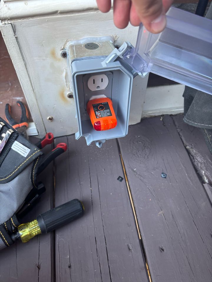 Run circuit for bathroom outlets, replace outdoor outlet, replace dimmer switch