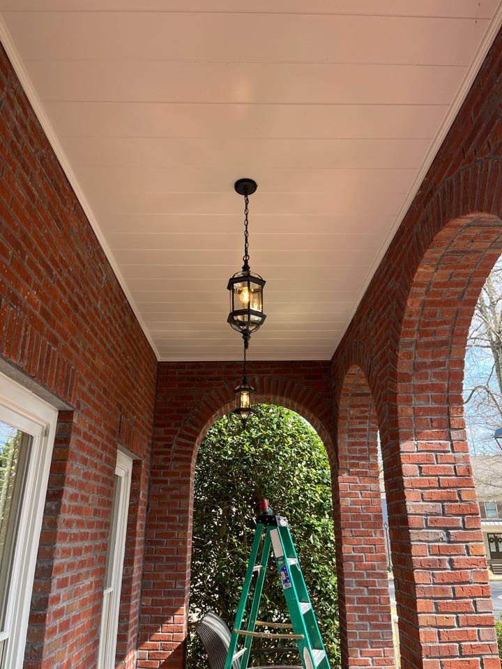 Install pendant lights and replace outdoor outlet 