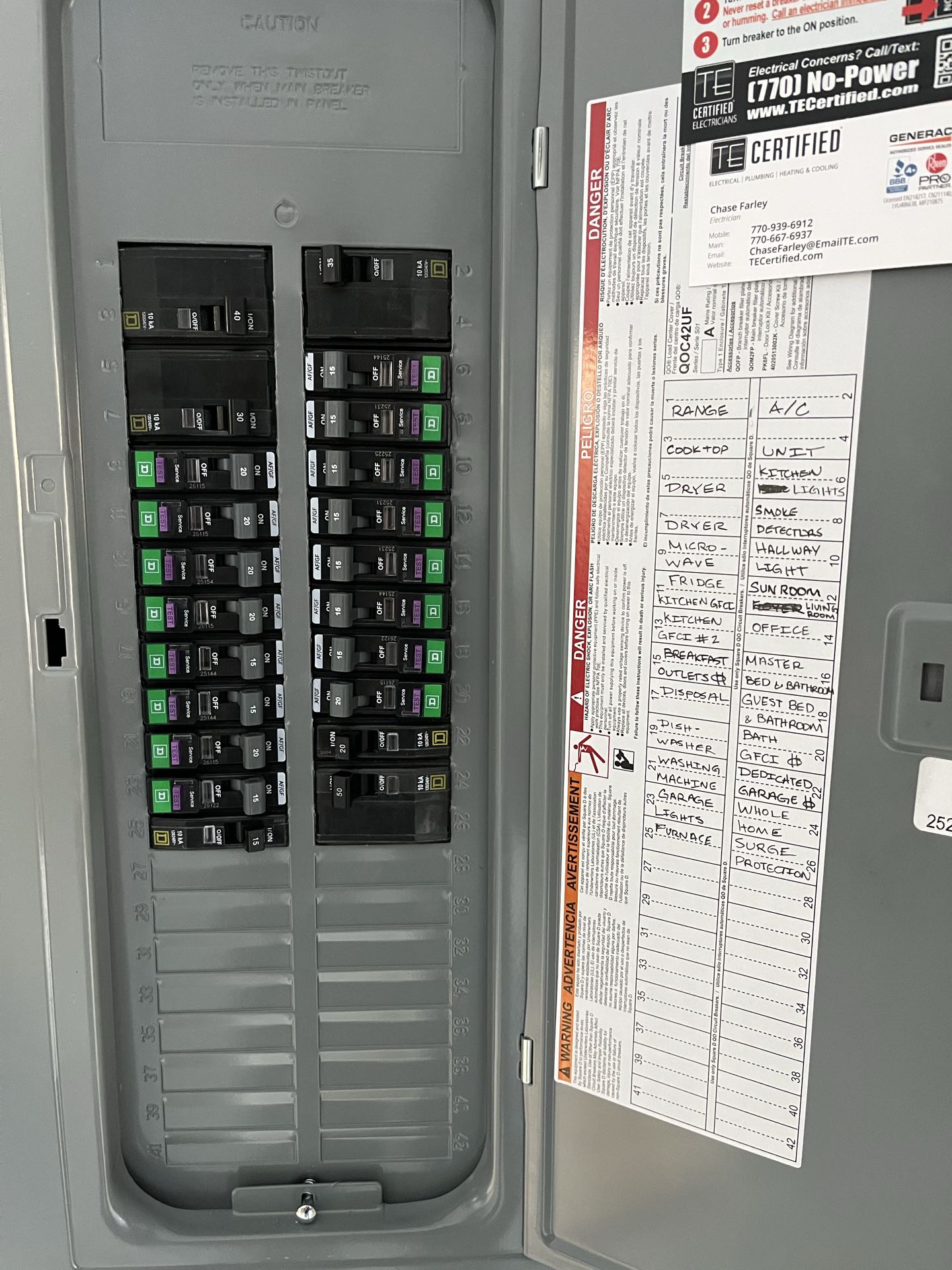 Install electrical panel 