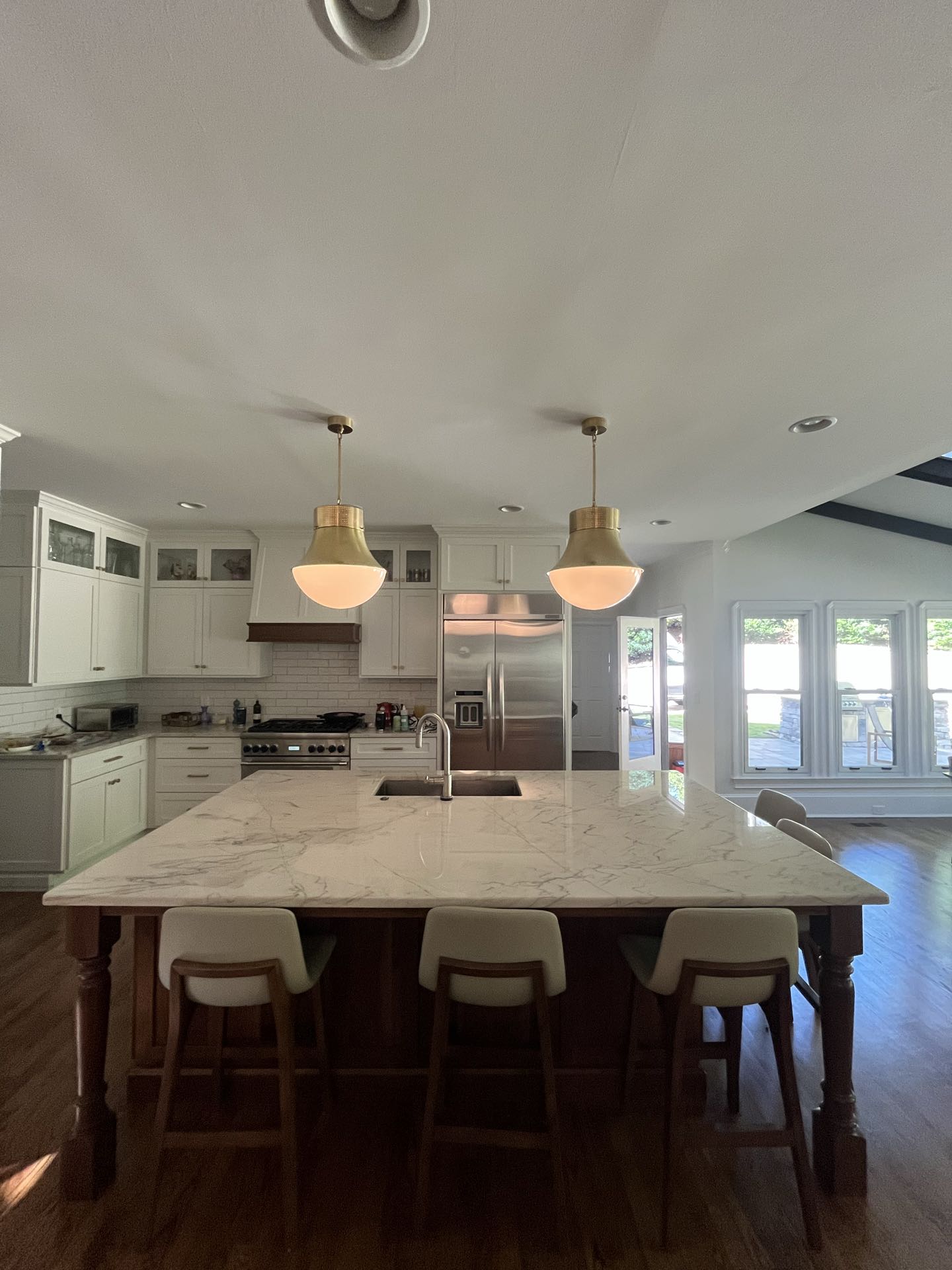 Install pendant lights and dimmer switch