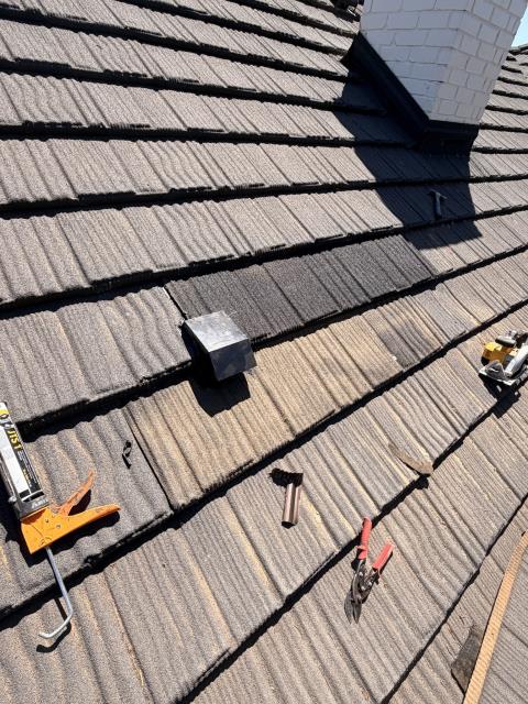 Idalou, TX - Metal roof repair. Metal shingle repair