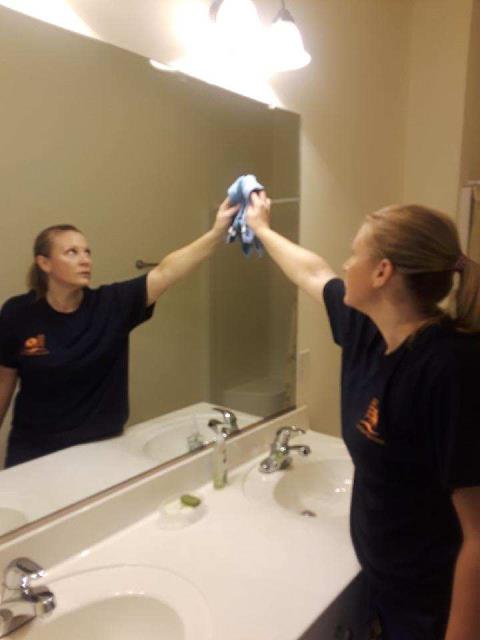 Moving cleaning where we are making sure everything is clean we disinfect everything in the home. We detail clean the bathrooms and kitchen for this residential housecleaning near me.