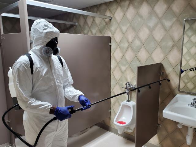 We are helping clients that want to protect against covid-19. We are using electrostatic sprayers that use positive and negative charge to make disinfecting solutions. The disinfectant sticks to targeted surfaces no matter which angle we disinfect. The system is and more efficient than traditional wiping guaranteeing more surfaces to receive the proper treatment and its safe for people, pets and plants. This facility is ready within minutes of application.