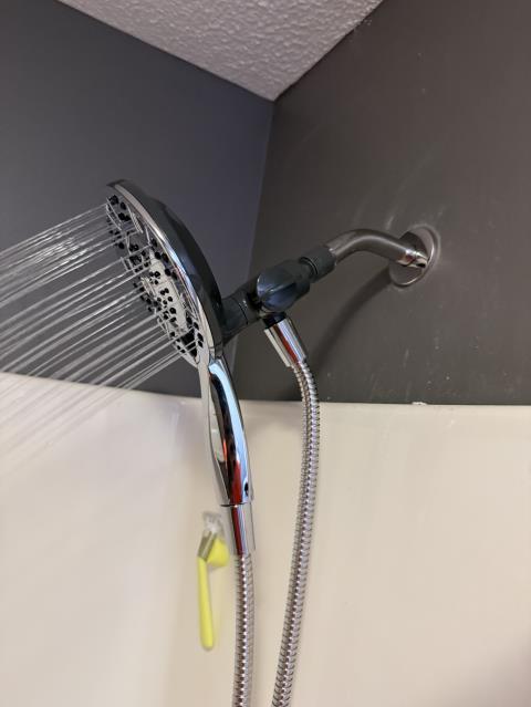 
I replaced a shower head in a bathroom.