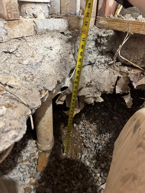 Our crew saw-cut and removed the concrete inside the unit to access the existing drain line. The obstructed section of piping was cut out and removed. The blockage, caused by debris lodged in the line, was extracted and the system was cleared.
All removed concrete and debris were hauled away and disposed of properly. New concrete was poured and finished to restore the area. Proper ventilation and dust control were maintained throughout the project to prevent concrete dust from affecting surrounding apartments.
This was a two-day project. System was tested upon completion and is now flowing properly.