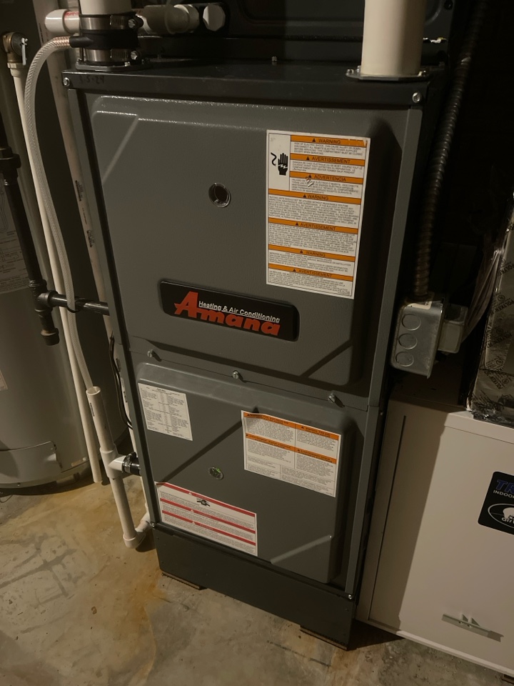 Carrier furnace service call. Installed new  Amana comfort system. 