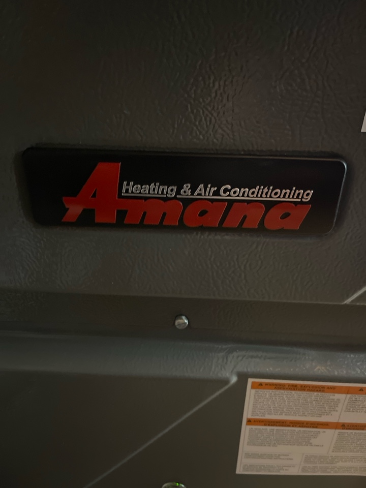 Installed Amana modulating variable speed furnace. 