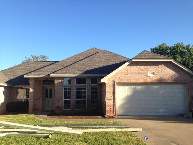 Granbury, TX - Roof Install: Tamko Heritage (Natural Timber), seamless 5" gutters, new garage door and lift. Granbury, TX - Roof Install: Tamko Heritage (Natural Timber), seamless 5" gutters, new garage door and lift.