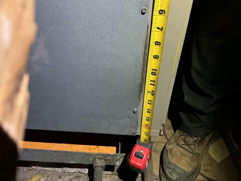 Responded to service call for two furnaces with inactive gas valves. Performed initial assessment in attic location, taking measurements of equipment components. Noted that previous technician (Colin) had begun service on the 8th but work was interrupted when gas company turned off supply. Furnaces now ready for completion of pending maintenance service.