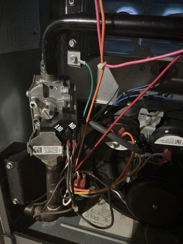 Performed scheduled furnace tune-up service, inspecting internal components including circuit board connections and wiring integrity. Examined gas valve assembly and verified proper operation of all control functions. All electrical connections were checked and confirmed secure with no signs of wear or damage observed on the refrigerant lines.