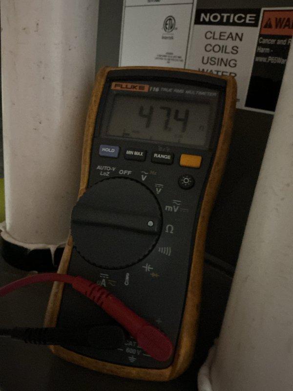 Performed scheduled furnace maintenance service. Conducted electrical diagnostics using Fluke 116 multimeter, measuring voltage readings of 474V. Utilized Fieldpiece dual port manometer to check system pressure differential (0.05) and temperature (241). Customer had expressed dissatisfaction with previous rescheduling issues.