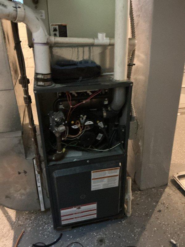 Responded to no heat complaint for aging furnace system. Upon inspection, found faulty control board causing ignition failure. Replaced control board, cleaned burner assembly, and verified proper operation of all safety controls. System now functioning correctly with normal heating cycles.