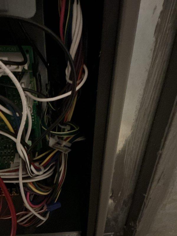 Performed scheduled courtesy furnace maintenance service. Inspected electrical components including control board wiring and connections. Examined internal system components and verified proper operation of all electrical terminals and wiring harness integrity. No issues identified during maintenance.