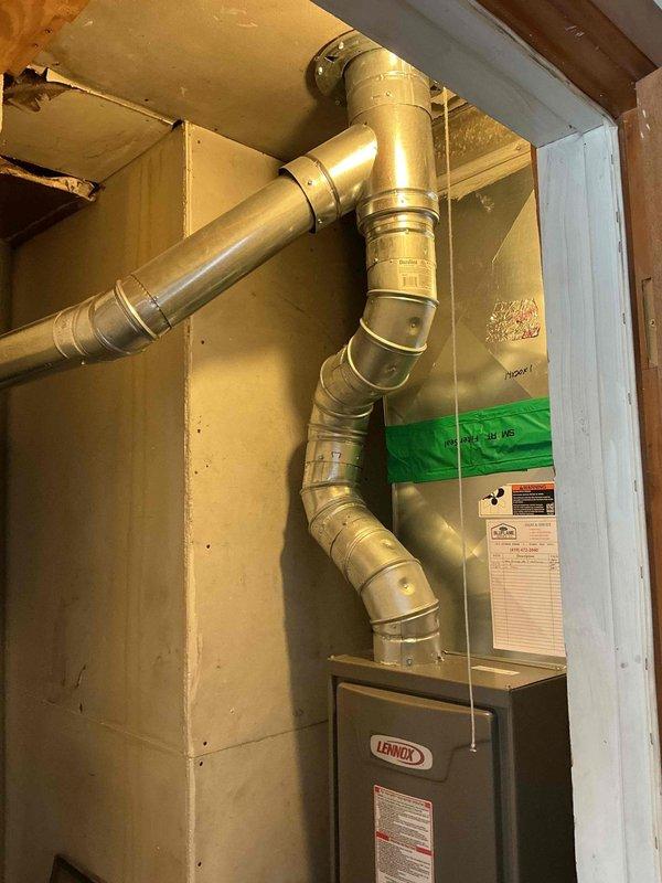 Completed standard furnace maintenance service on Lennox heating system. Inspected electrical components including circuit board, wiring connections, and terminal points. All systems functioning properly with no issues identified.