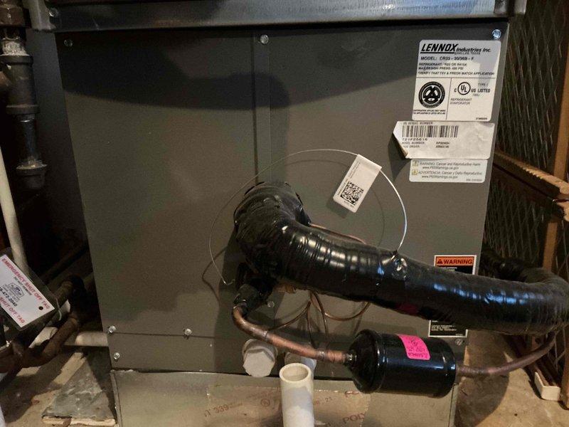 Performed routine maintenance on Lennox furnace system. Replaced air filter and conducted comprehensive inspection of the unit, including the connected Aprilaire whole-home humidifier. All components functioning properly with no major issues identified.