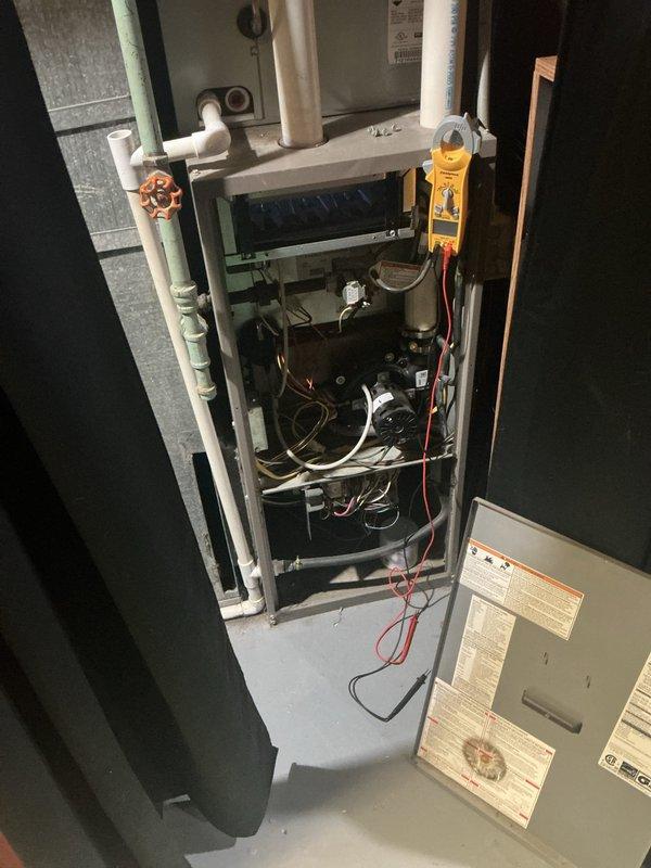 Responded to service call for 15-year-old furnace with no heat complaint. Diagnostic testing revealed pilot ignition failure. Cleaned flame sensor, checked gas valve operation, and verified proper ignition sequence. System now operating correctly with strong flame signal and appropriate temperature rise.