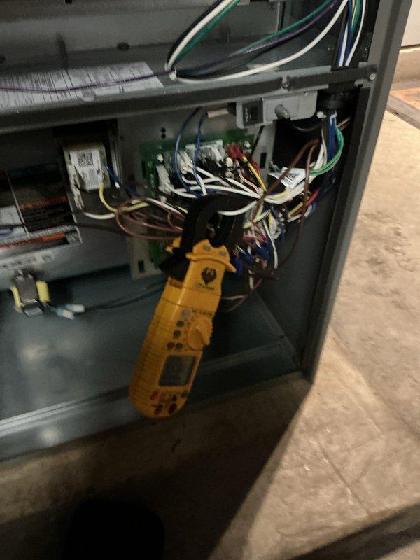 Performed scheduled maintenance on natural gas furnace. Conducted electrical inspection of control board and relay systems using multimeter to verify proper functioning of all components. All connections were secure and operating within normal parameters.