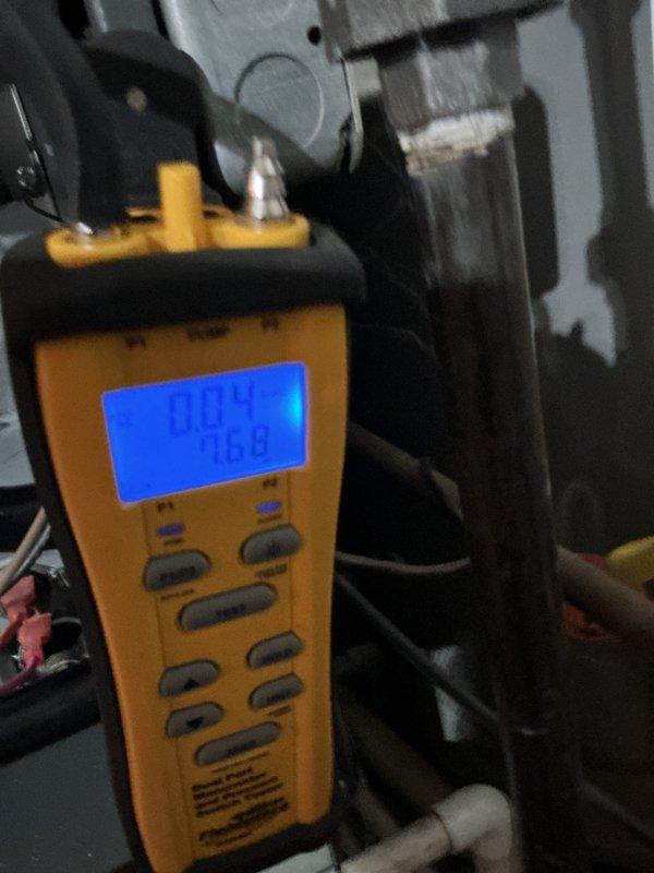 Conducted scheduled furnace maintenance service. Performed temperature differential testing with readings of 66.6°F at supply registers. Verified system pressure parameters with measurements of 84/768, indicating proper operation. All components inspected and system functioning within normal parameters.