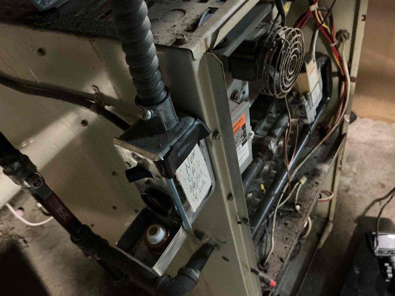 Responded to no-heat call on 20+ year old natural gas furnace. Performed diagnostic inspection revealing significant dust accumulation on internal components and signs of rust on ductwork. Cleaned critical components and restored heating functionality. Advised customer that system shows advanced age-related wear and may require replacement in near future.