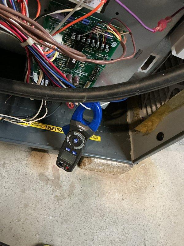Performed scheduled furnace maintenance tune-up including electrical system inspection with multimeter testing of control board components. Replaced air filter with new standard-size pleated filter to ensure proper airflow and system efficiency.
