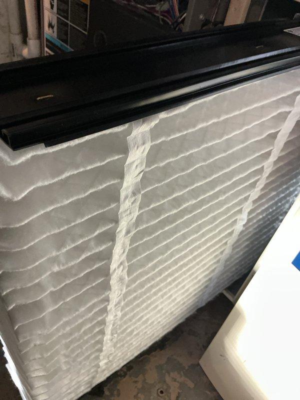 Performed routine tune-up service on customer's furnace system. Inspected interior components including motor assembly, electrical connections, and ventilation system. Noted filter showing moderate dust accumulation requiring replacement. Customer needs to renew maintenance plan.