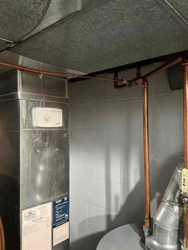 Completed annual furnace maintenance on five systems as per MVP agreement. Inspected and documented condition of Aprilaire humidifier and water heater/boiler installation. No issues requiring Dan T's attention were found.