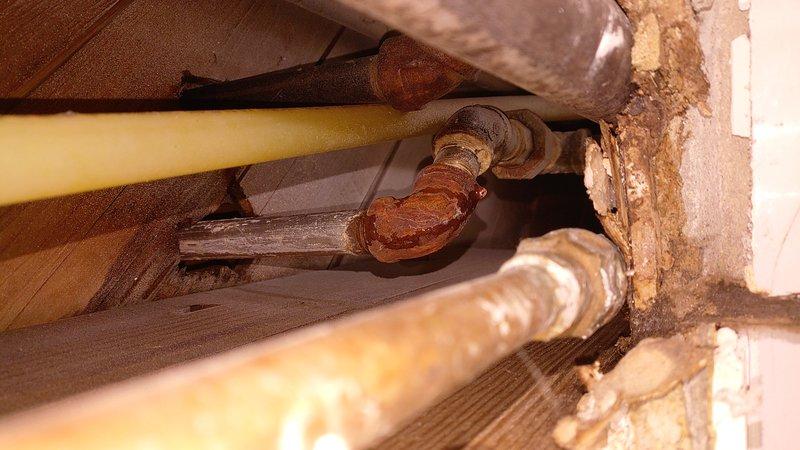 Repaired natural gas pipe leading to boiler which was leaking at a corroded joint. Inspection revealed significant oxidation and rust buildup around the pipe connection, along with evidence of previous water damage in the surrounding area. Service completed as scheduled per customer's confirmation.