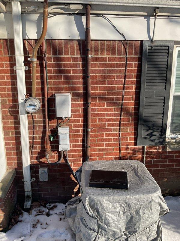 Conducted comprehensive HVAC replacement estimate, documenting existing furnace/air handler system with PVC venting in utility room and examining exterior equipment currently winterized with protective cover. Assessment included evaluation of current ductwork configuration and exterior utility connections to determine optimal replacement options.