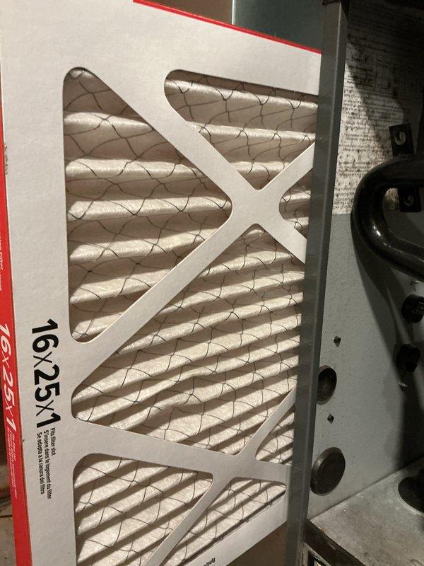 Performed routine furnace maintenance on natural gas system. Replaced 16"x25"x1" air filter and conducted combustion analysis with SPK2 meter showing 675 PPM reading. All systems operating within normal parameters.