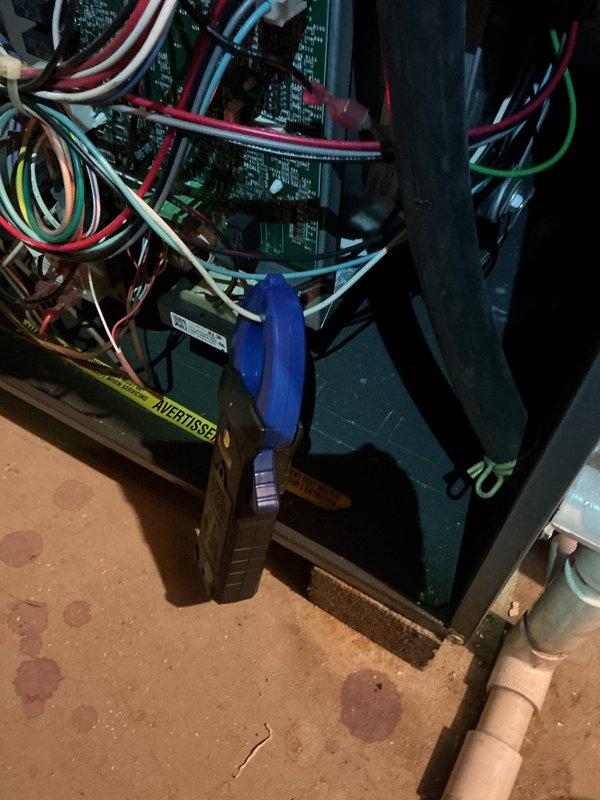 Performed scheduled furnace maintenance service, confirming 8am appointment time. Conducted diagnostic testing of electronic control board and wiring connections using multimeter. Inspected heat exchanger components and copper coils for proper functioning, with all systems verified operational.