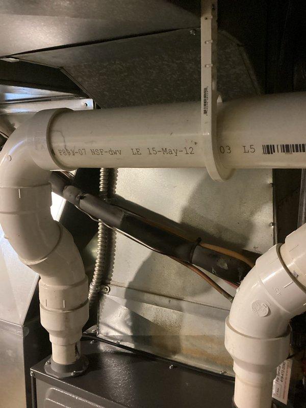 Completed routine furnace maintenance on natural gas system with MVP configuration. Inspected PVC ventilation/drainage infrastructure, confirming proper installation with no signs of leaks or deterioration. All components including ductwork and plumbing connections were verified to be in good working condition.