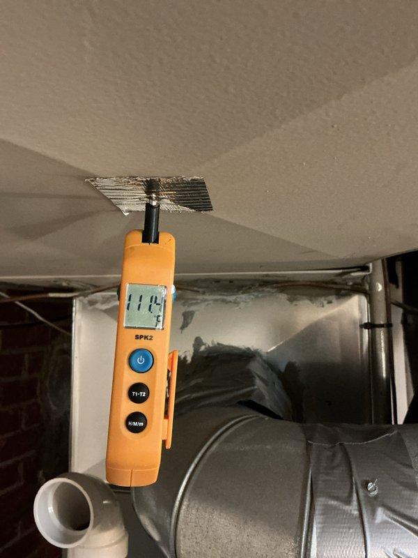 Performed scheduled furnace maintenance at 8AM, including comprehensive system inspection with temperature readings (114°F at supply vents) and pressure measurements (760 PSI). Inspected all ventilation points and provided customer with quotation for recommended duct cleaning service.